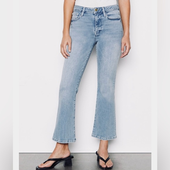 FRAME Denim Le Crop Mini Boot Jeans in Caspio Size 1 (US Size 26) Wide B… - Picture 1 of 11